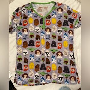 Little sleepies, short sleeve women’s pajama top, Star Wars theme